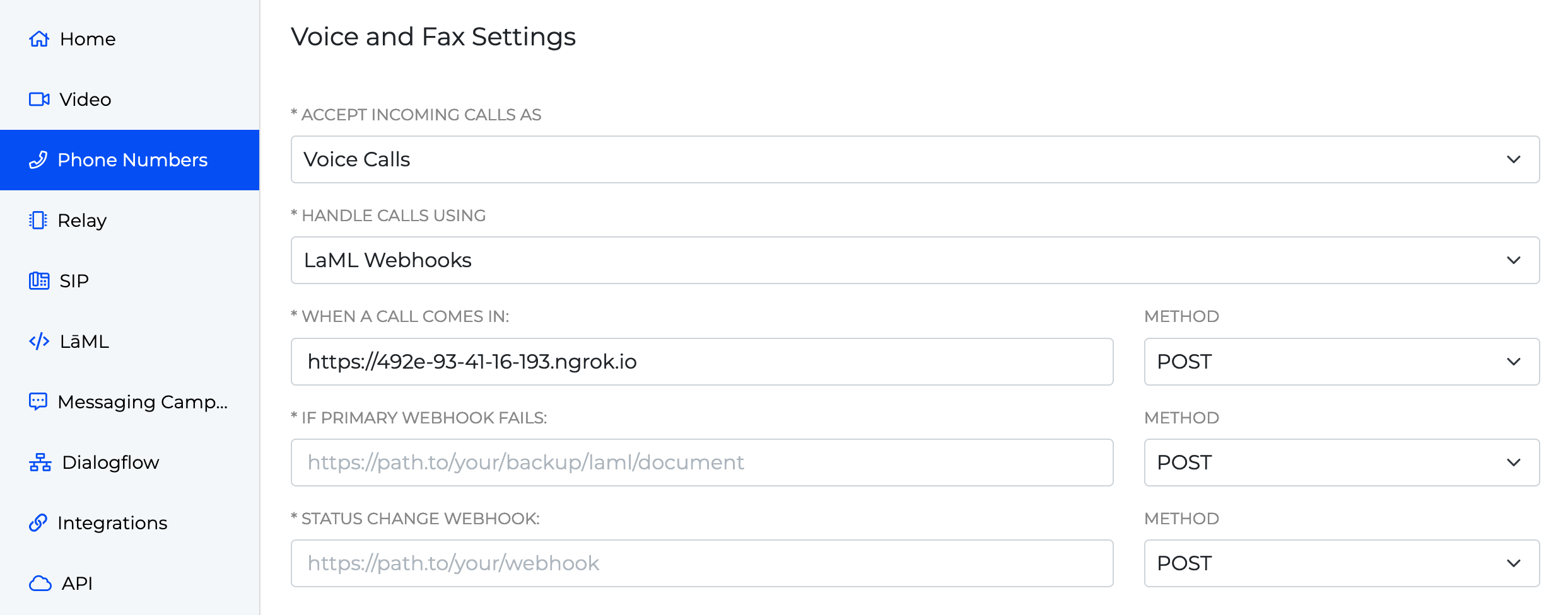 legacy settings for phone number